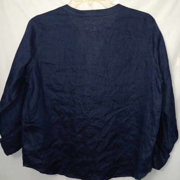 ISAAC MIZRAHI LINEN BUTTON DOWN SHIRT - Picture 2 of 5